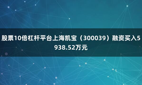 股票10倍杠杆平台上海凯宝（300039）融资买入5938.52万元