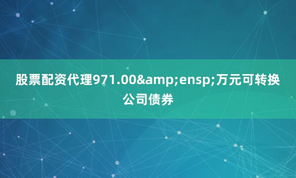 股票配资代理971.00 万元可转换公司债券